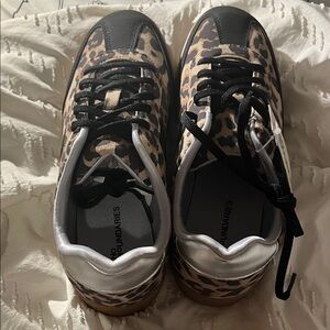 No Boundaries Leopard Print Sneakers with Black and Silver Accents